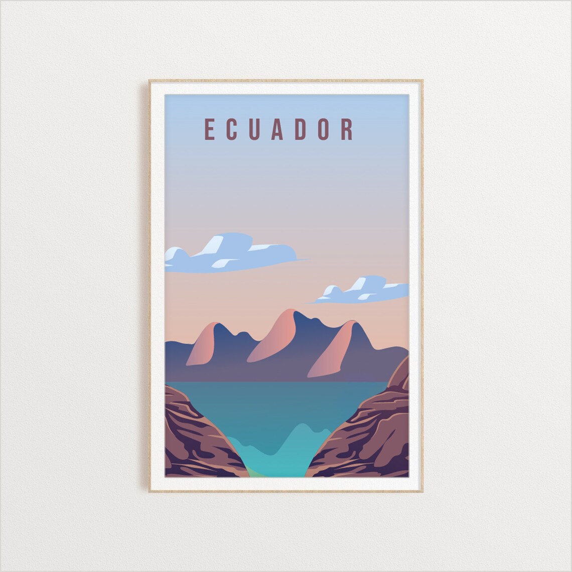 Ecuador Travel Poster, Latin America Wall Art Print