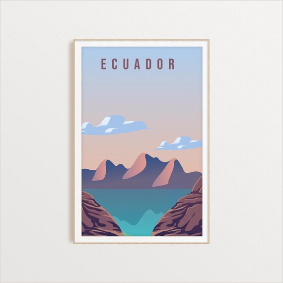 Ecuador Travel Poster, Latin America Wall Art Print