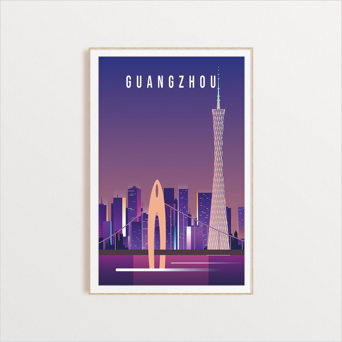 Guangzhou City Poster City Art City Wall Art City Print City Poster City Print Travel Gift Travel Illustration - Image 2
