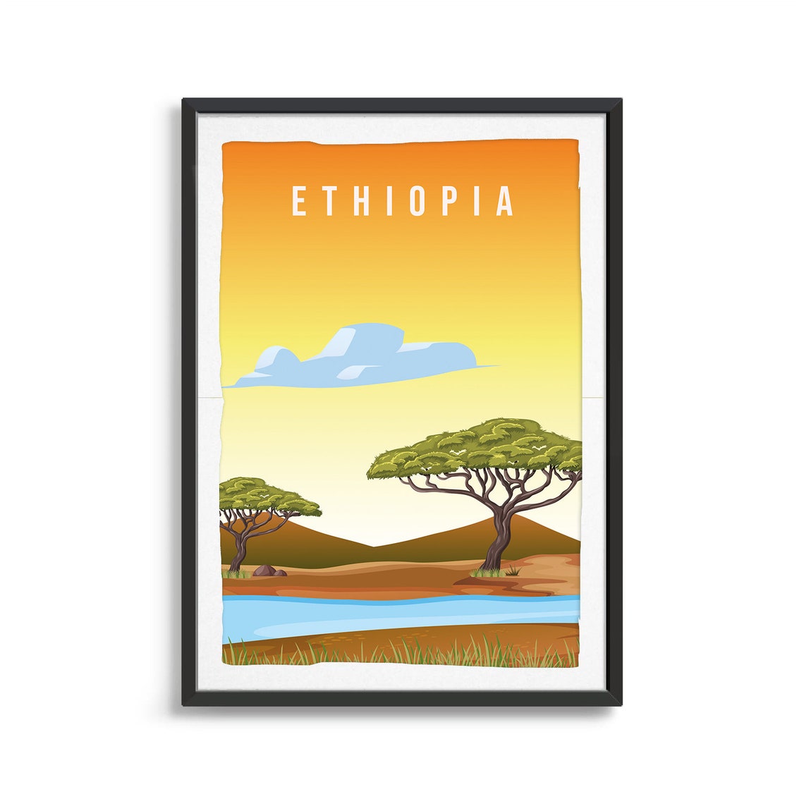 Ethiopia Country Poster Art City Wall Art Country Art Country Poster Country Print Country Art Ethiopia Travel Illustration - Image 2