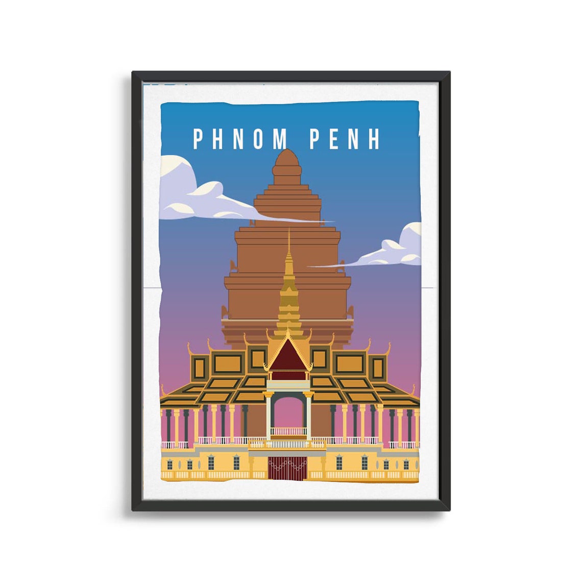 Phnom Penh City Poster City Art City Wall Art City Print City Poster City Print Travel Gift Travel Illustration - Image 2