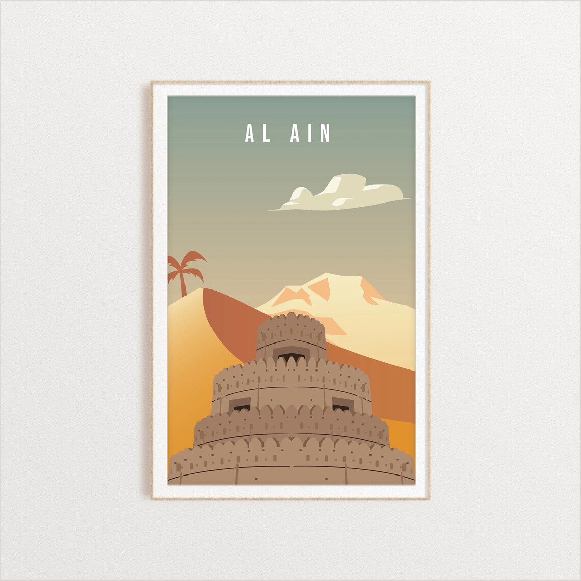 Al Ain Desert Fort Travel Poster Historic Castle Sand Dune Artwork - Image 2