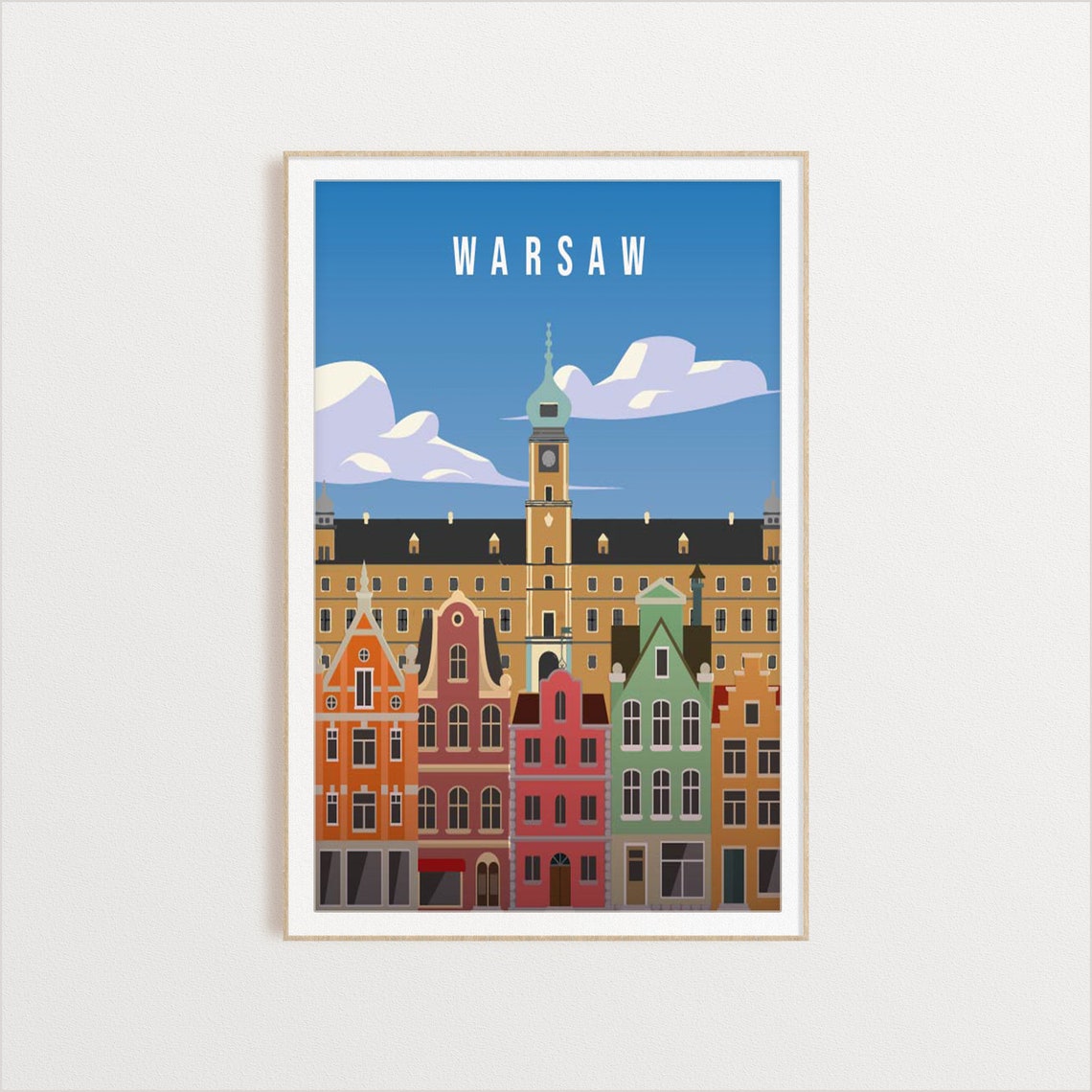 Warsaw City Poster City Art City Wall Art City Print City Poster City Print Travel Gift Travel Illustration