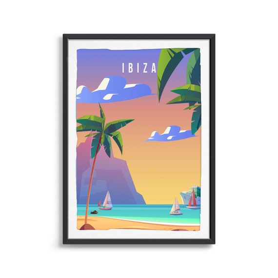 Ibiza City Travel Poster, City Art Print