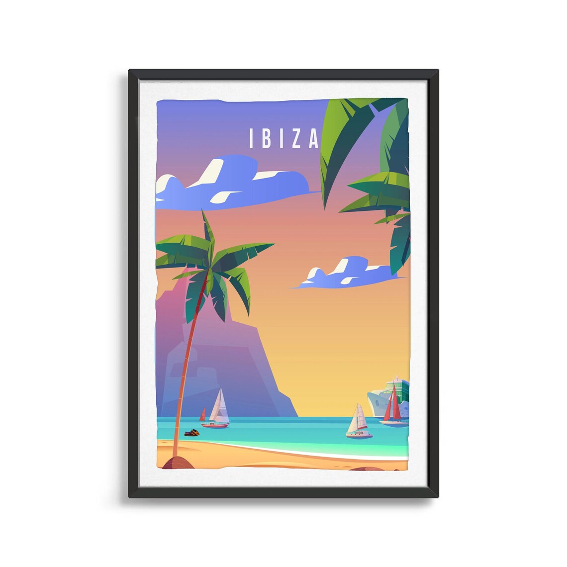 Ibiza City Travel Poster, City Art Print