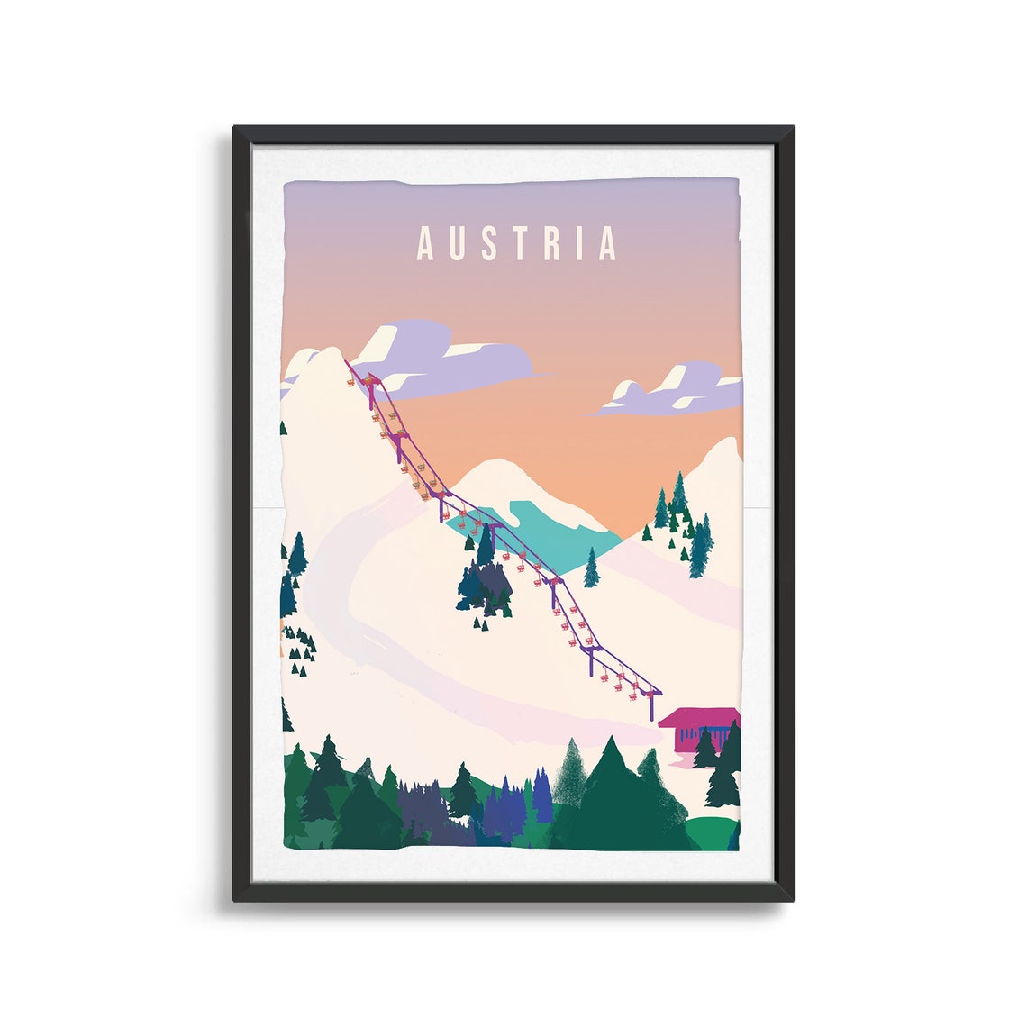 Austria Country Poster Country Art Country Wall Art Country Print Country Poster Country Print Travel Gift Travel Illustration - Image 2