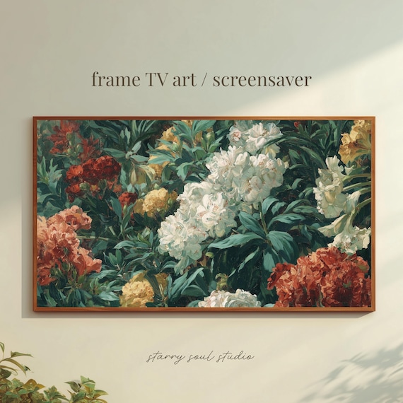 Floral Botanical Pattern Frame Tv Art Vintage Classic Oil Painting Wallpaper Screensaver 4k Tv25058