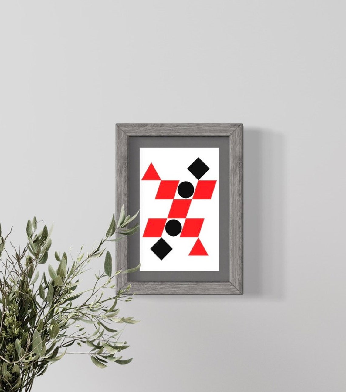 Red And Black Geometric Abstract Art Modern Home Decor Instant Art Poster Housewarming Gift Idea