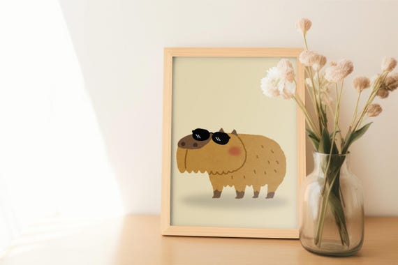 Cute Capybara Poster Kids Wall Art Nursery Wall Decor Animal Print