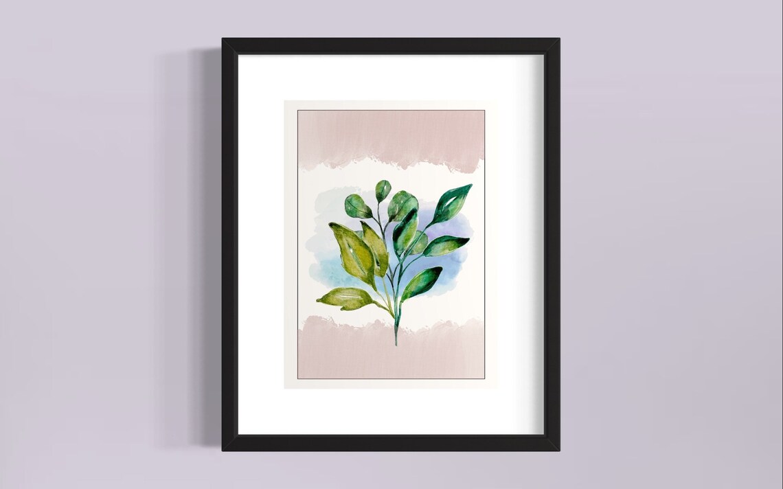 Watercolor Botanical Print - Abstract Greenery - Image 2