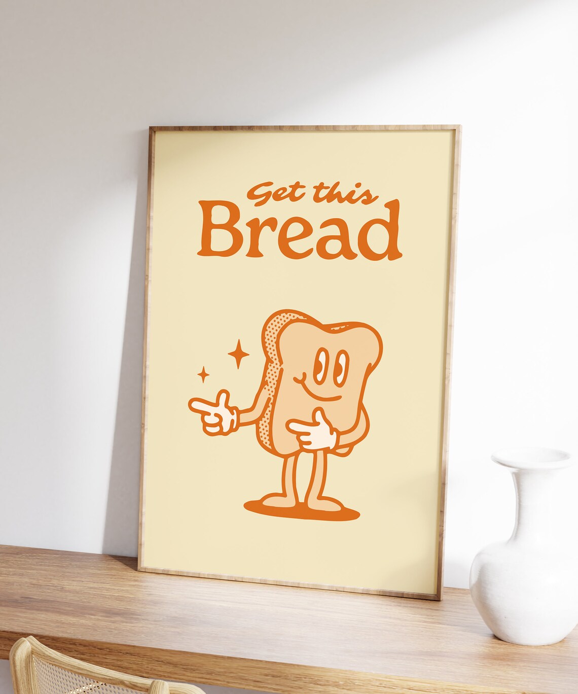 Get This Bread Retro Motivational Quote Art Print - Image 3