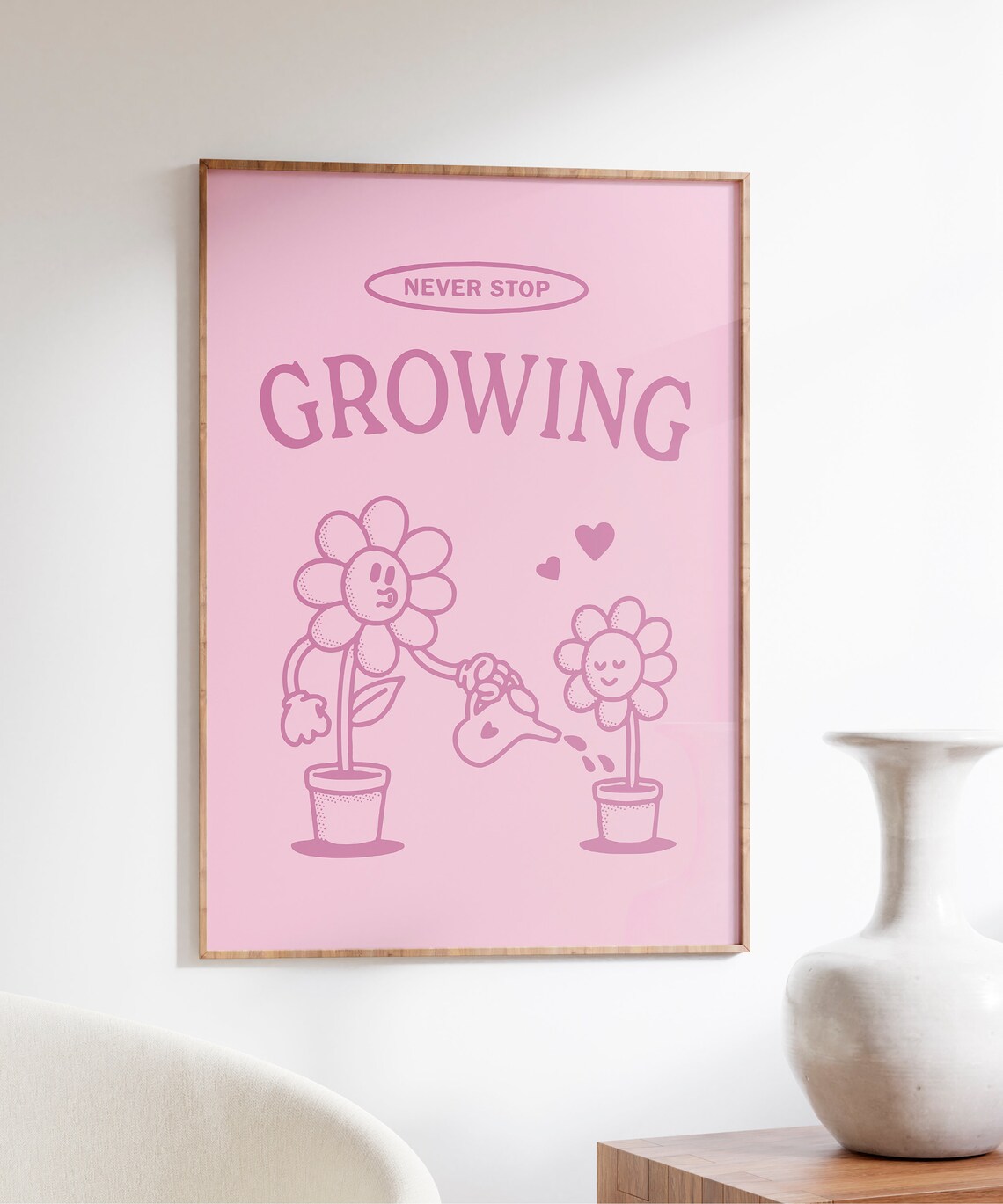 Never Stop Growing Retro Quote Art Print - Image 3