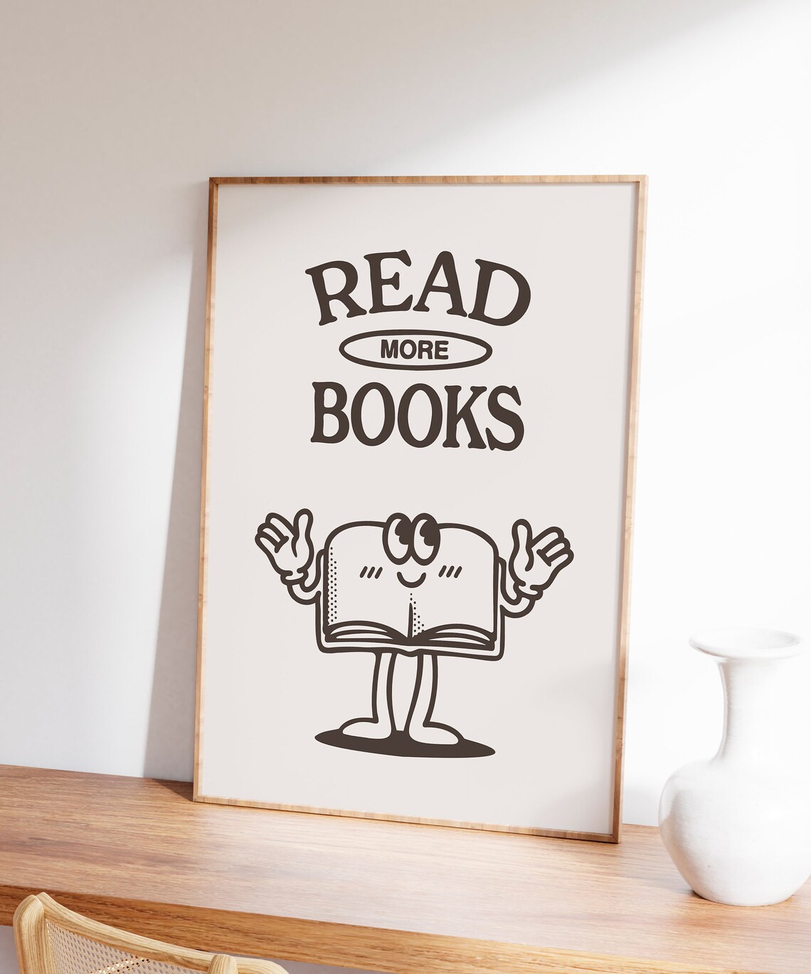 Book Lover Poster, Retro Reading Library Decor - Image 5