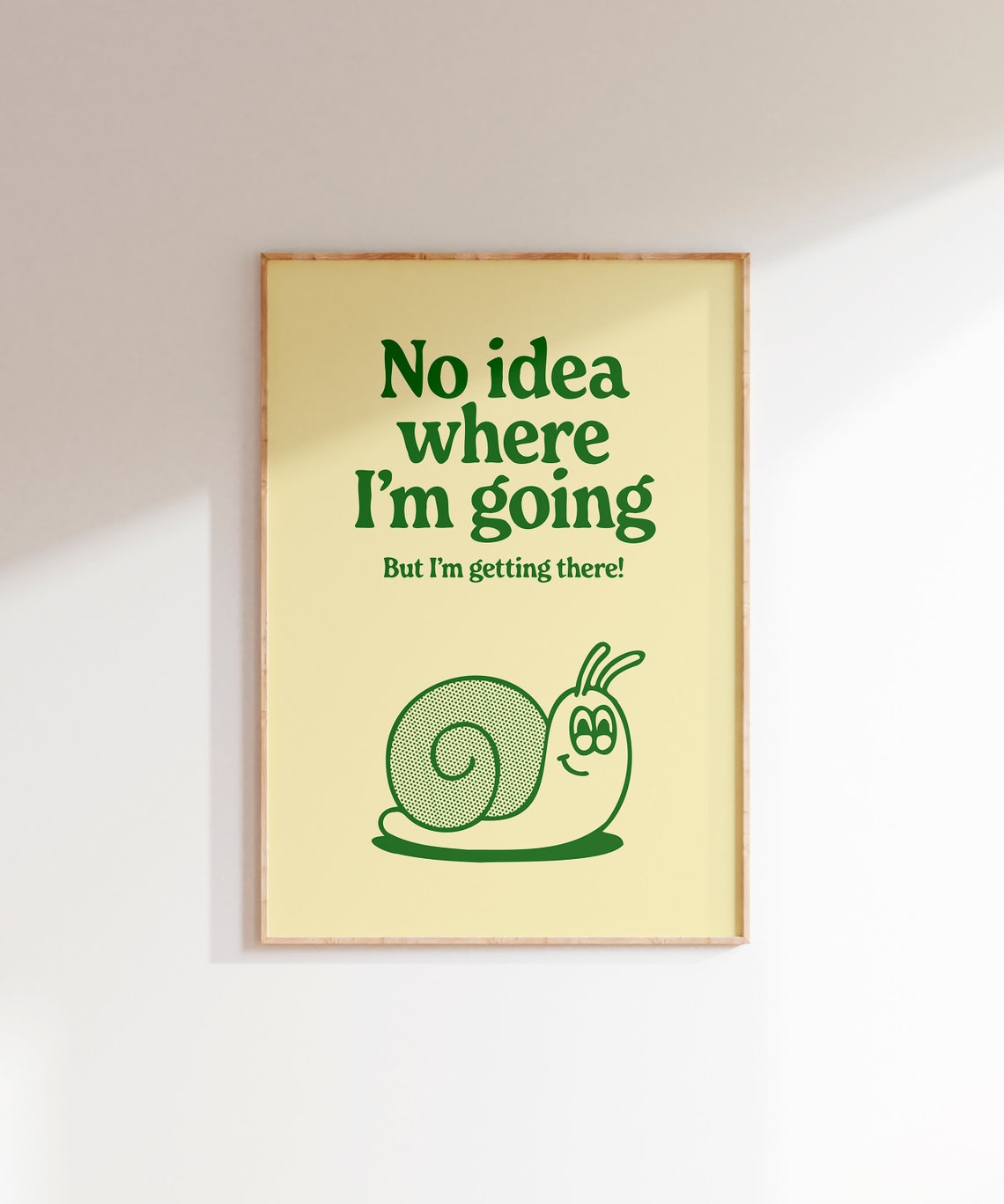 No Idea Where Im Going Cute Motivational Snail Quote Wall Art - Image 6