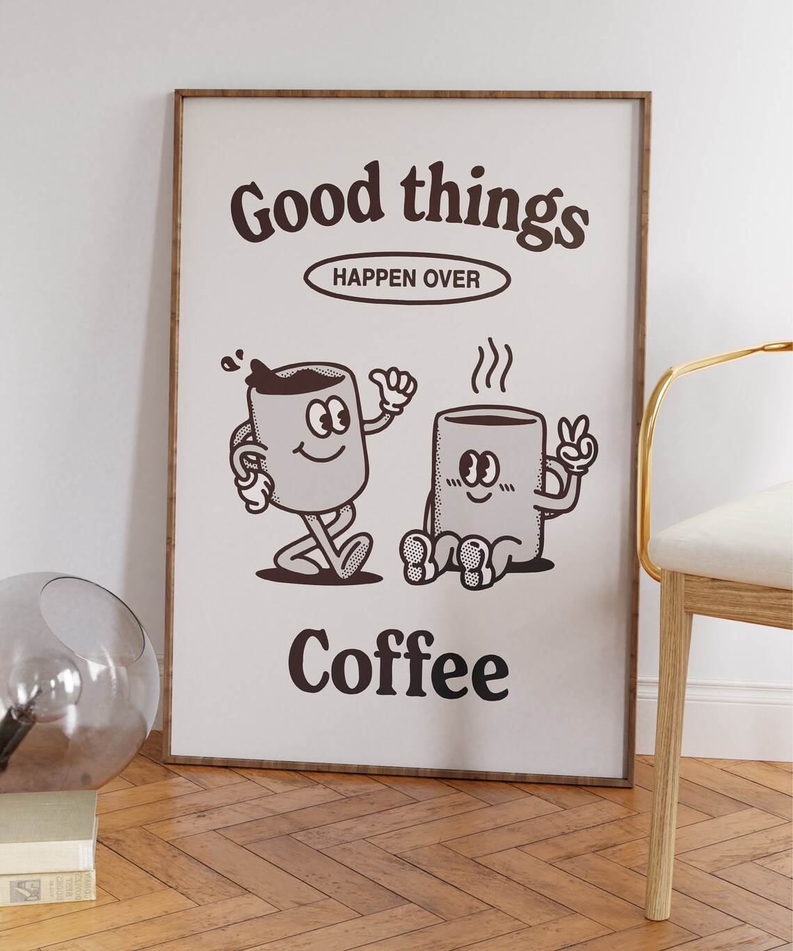 Good Things Happen Over Coffee, Retro Kitchen Poster - Image 5
