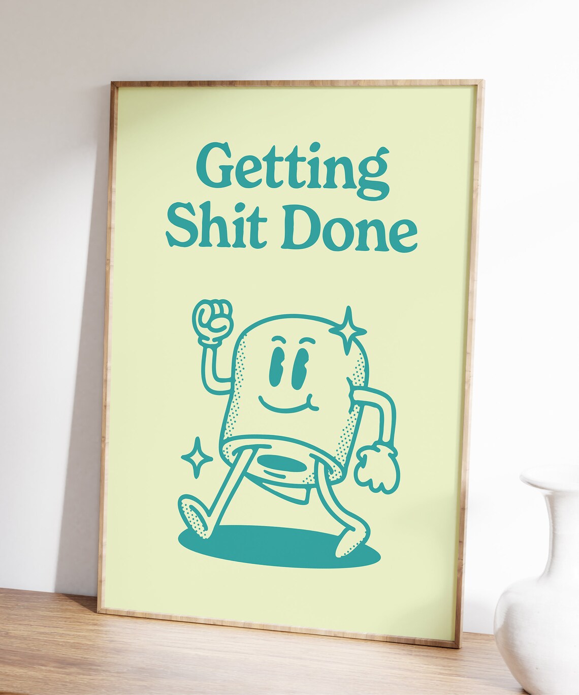 Getting Shit Done Retro Motivational Art Print - Image 3