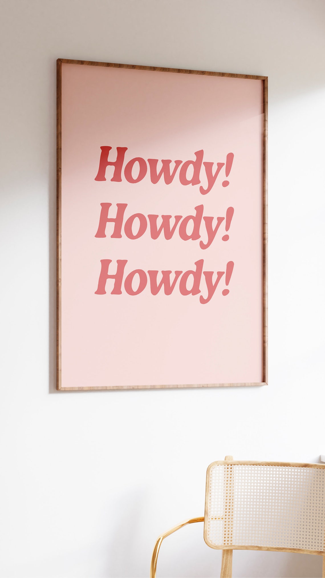Howdy Western Wild Retro Typography Pink Cowboy Quote Poster - Image 2