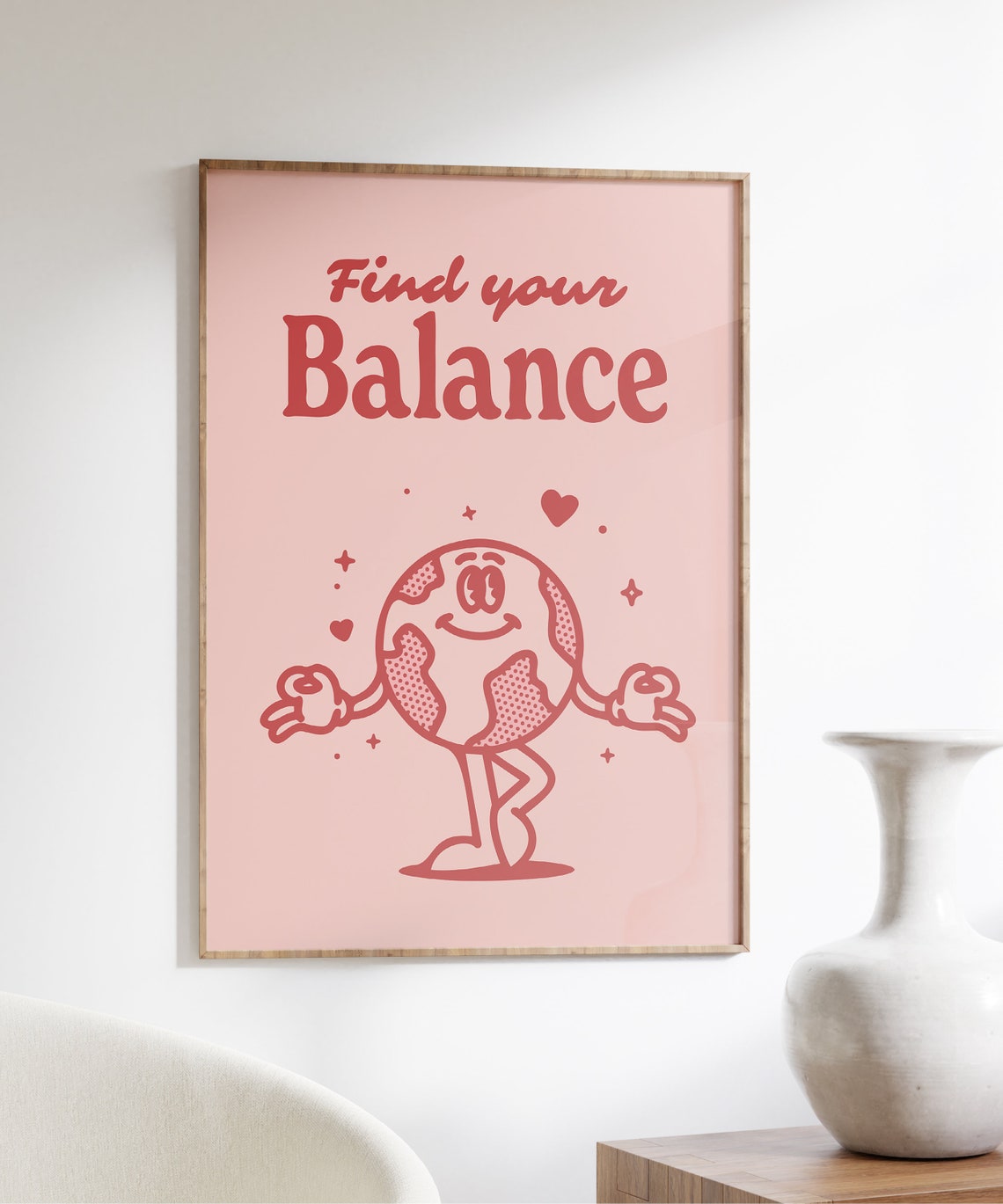 Find Your Balance Retro Yoga Art Print - Image 4