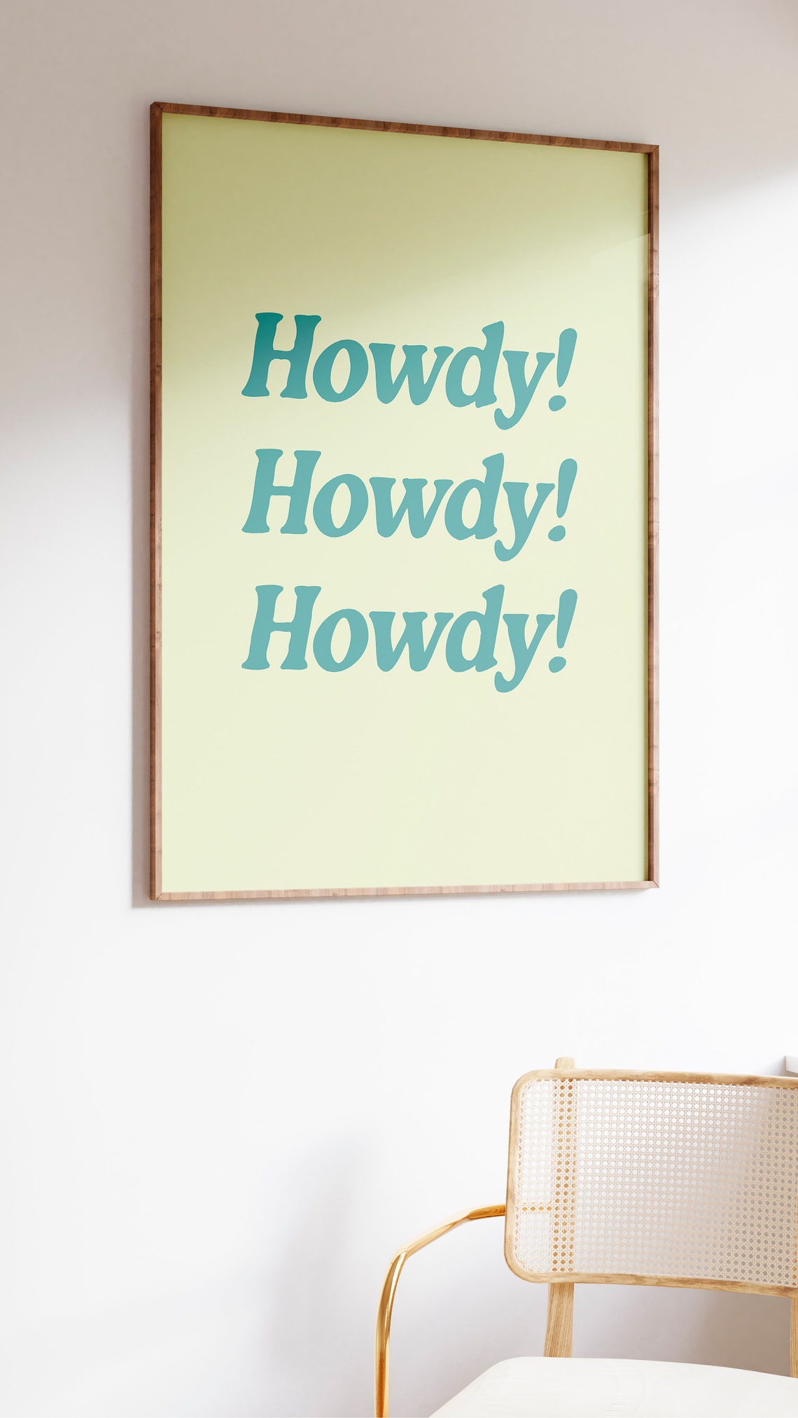Howdy Howdy Howdy Teal Western Bold Typography Cowboy Quote Poster - Image 2