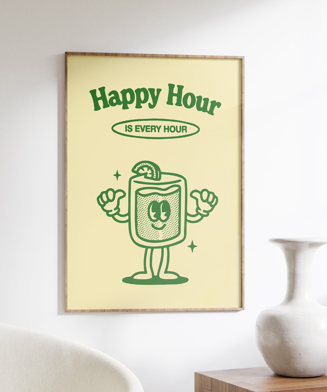 Happy Hour Retro Quote Poster, Bar Decor - Image 4