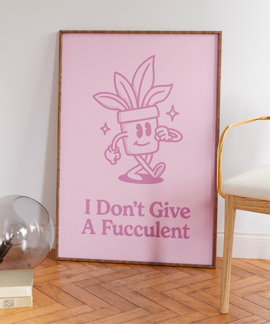 Funny Succulent Pun Quote Poster for Plant Lovers Pink Room Decor - Image 6