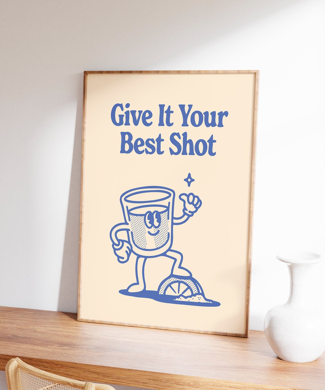 Give It Your Best Shot Retro Bar Art Print - Image 4