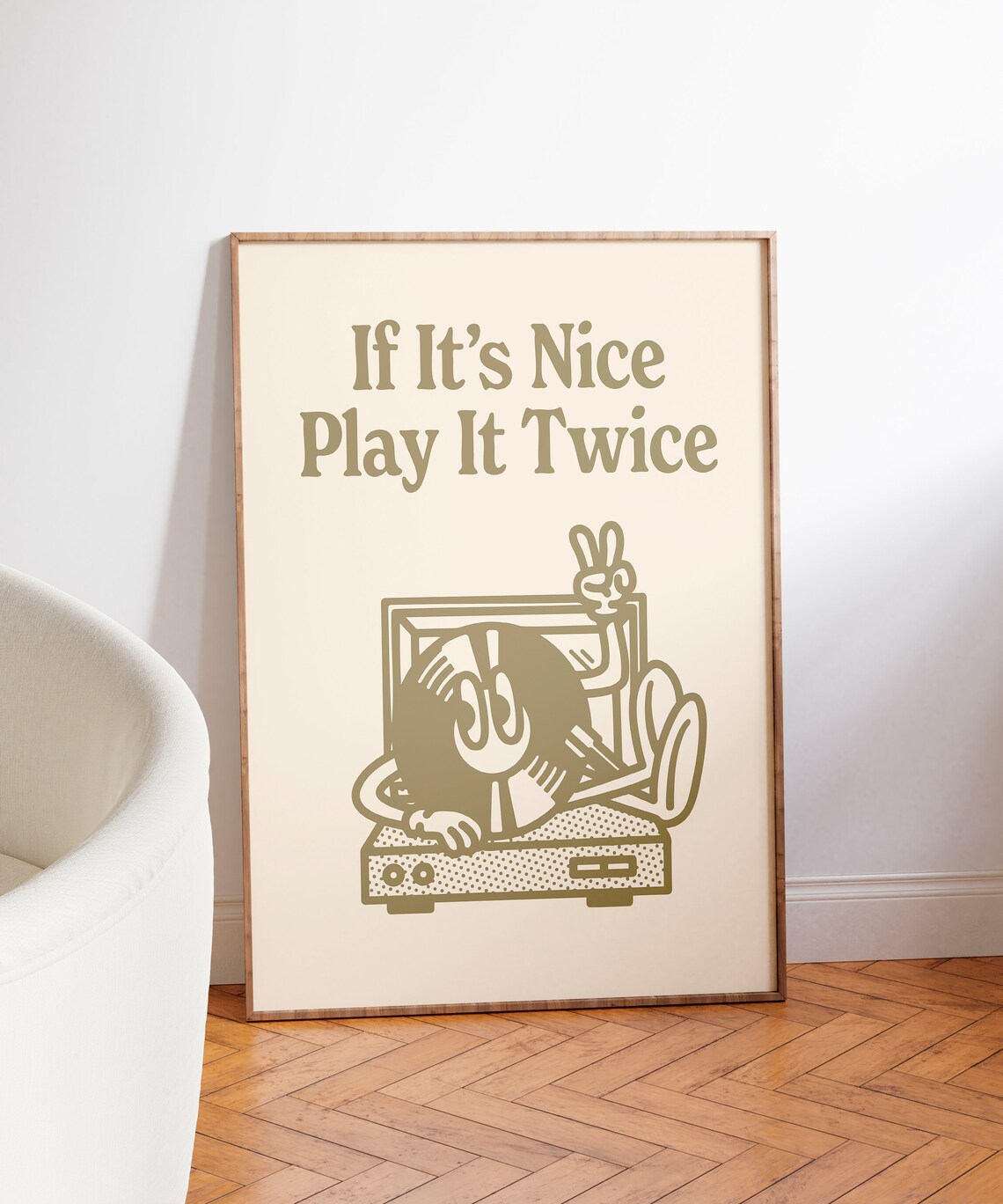 If Its Nice Play It Twice Record Poster, Vintage Music Decor - Image 3