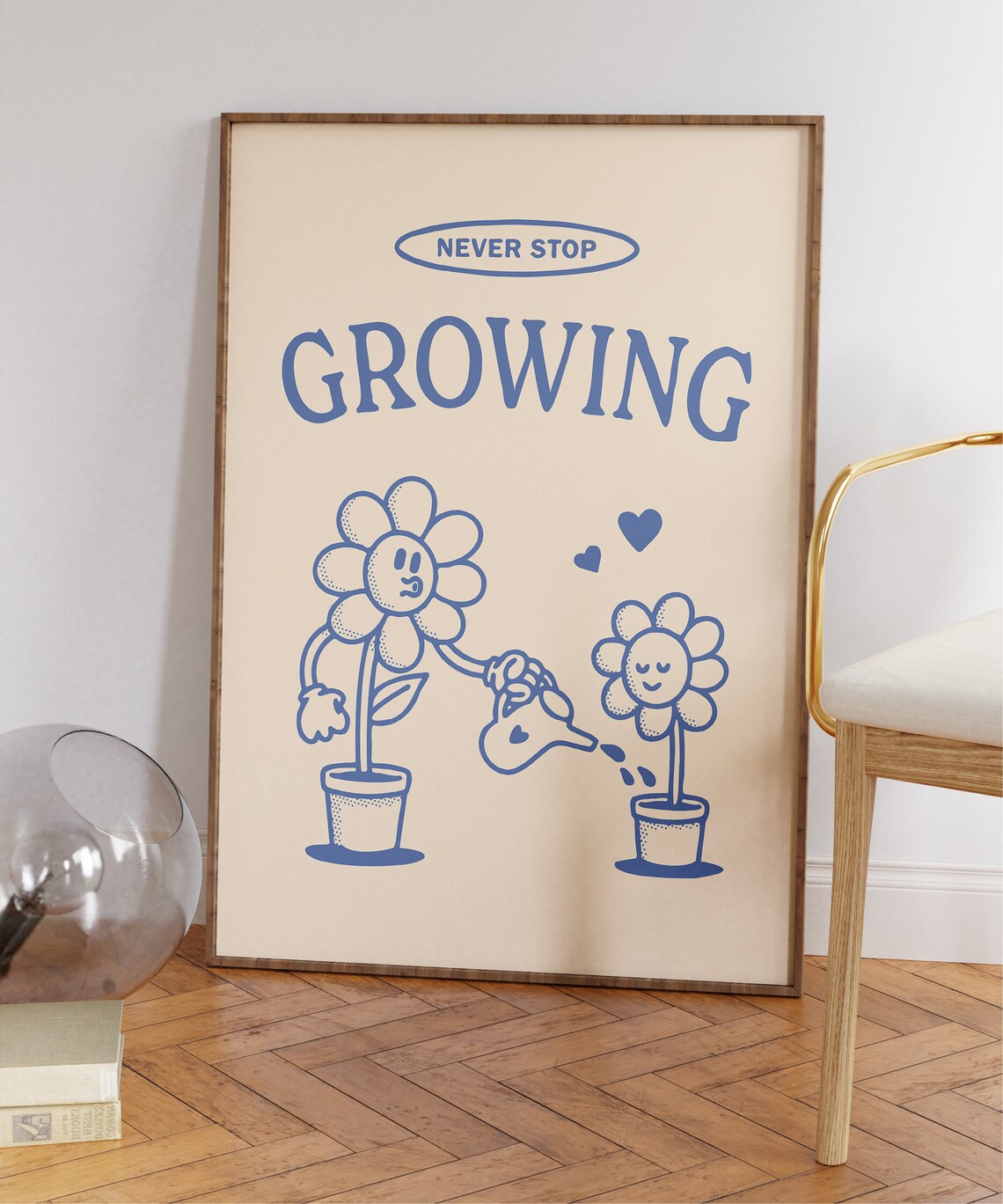 Never Stop Growing Retro Positivity Art Print - Image 7