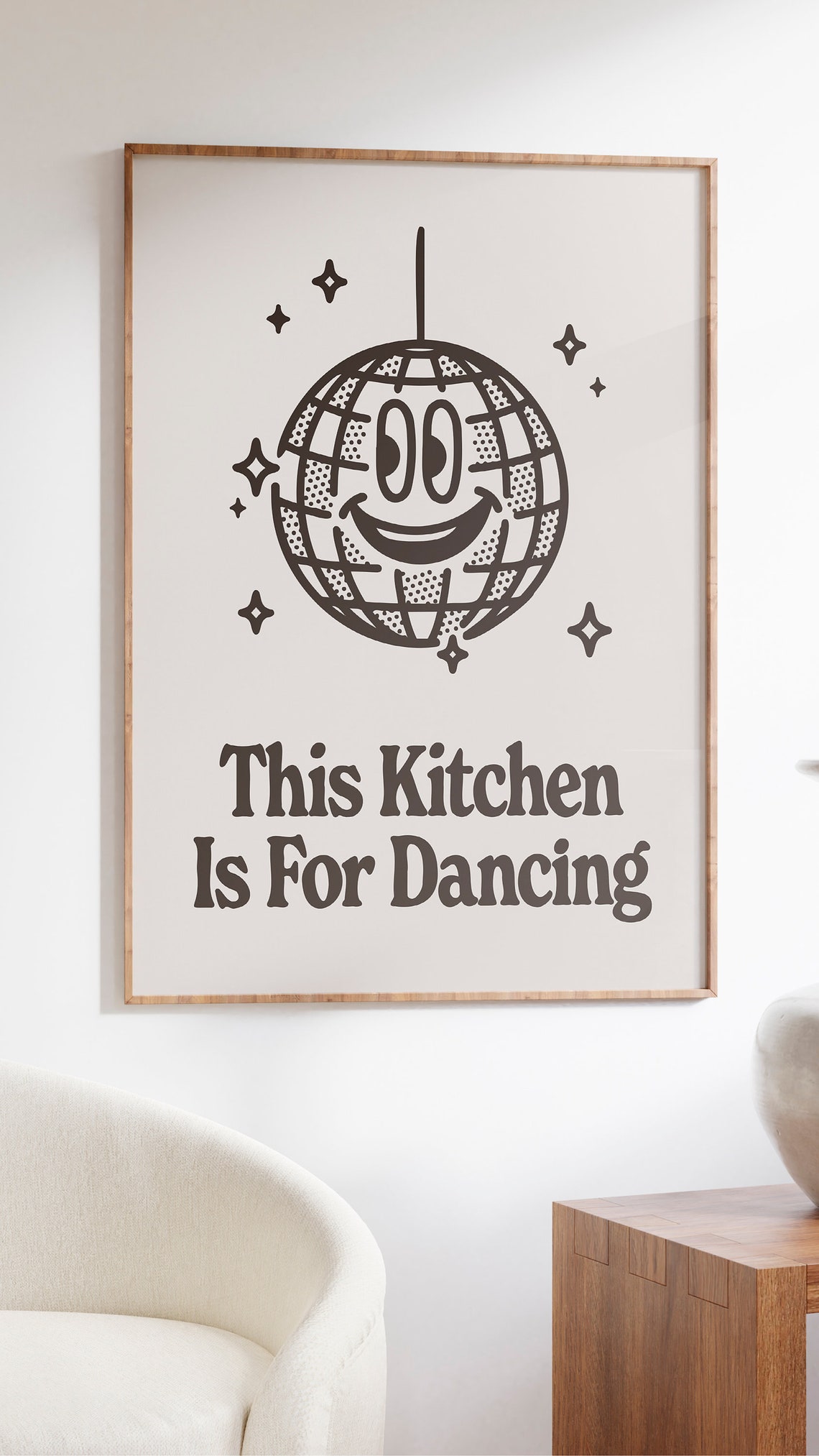 This Kitchen Is For Dancing Disco Ball Retro Kitchen Wall Art - Image 2