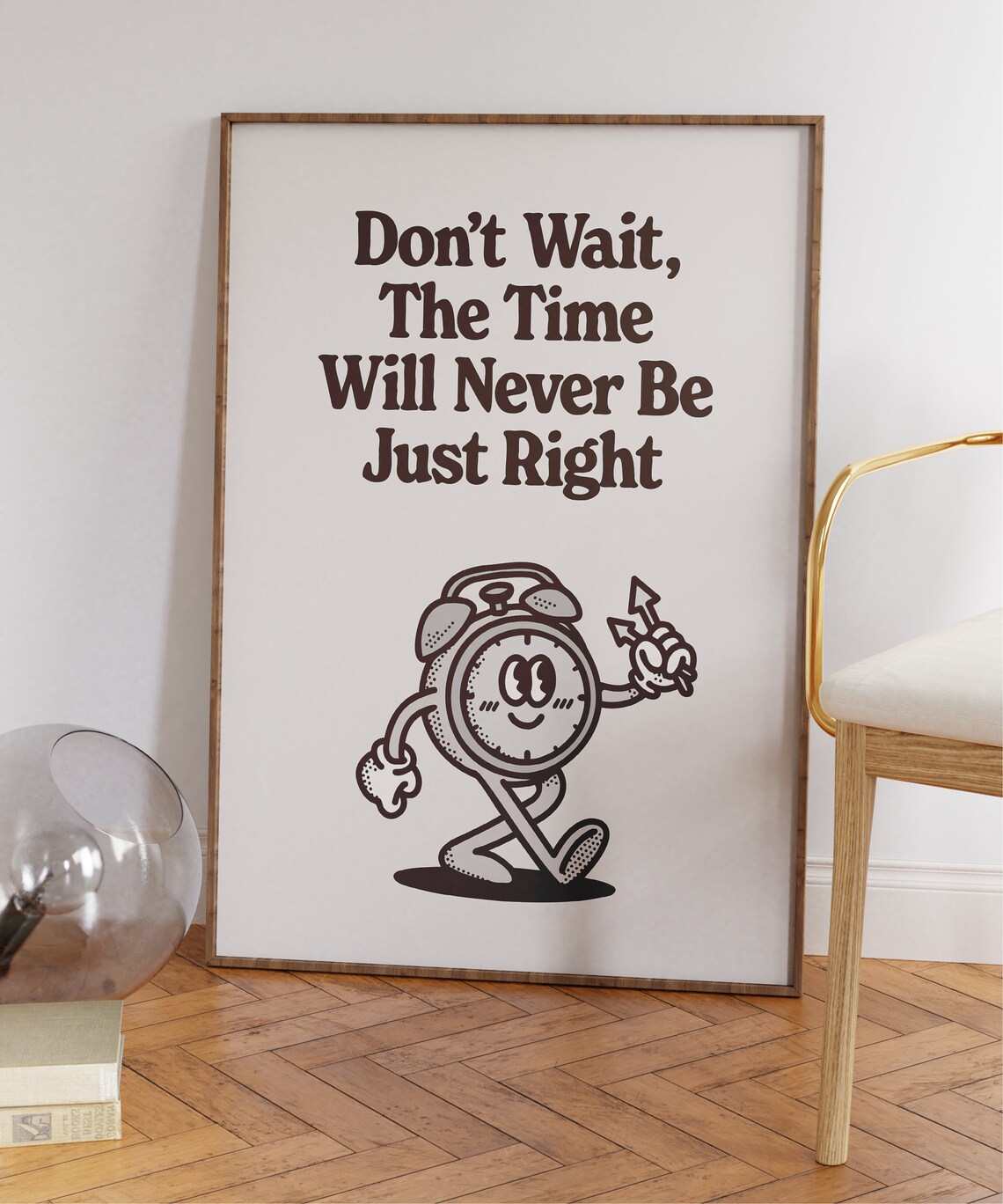 Don’t Wait Quote Print, Retro Motivational Poster - Image 5