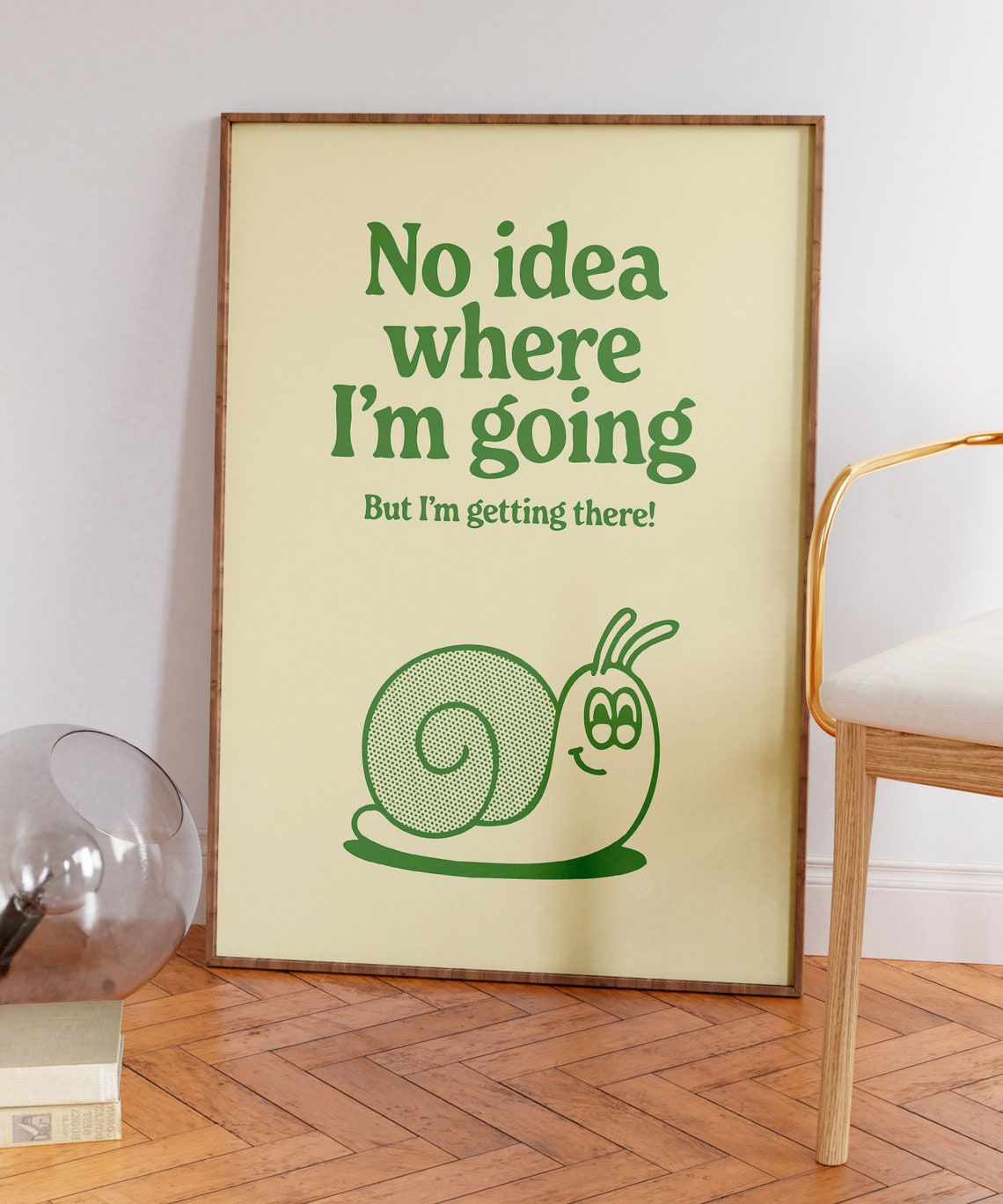 No Idea Where Im Going Cute Motivational Snail Quote Wall Art - Image 7