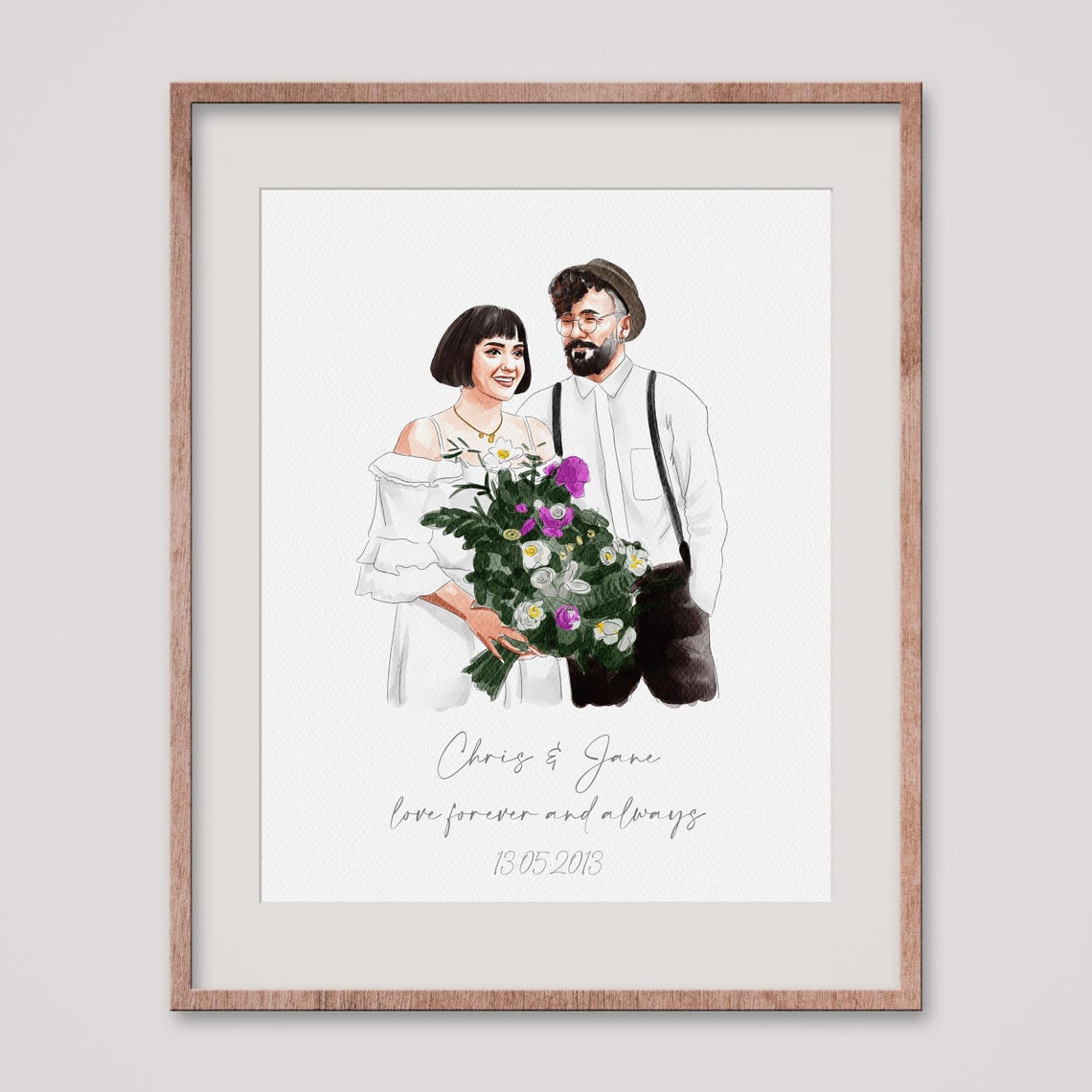 Grandparents Gift Custom Family Portrait Painting Grandma Gift Grandpa Gift Miniature Portrait Grandparents Wall Art Custom Painting - Image 2