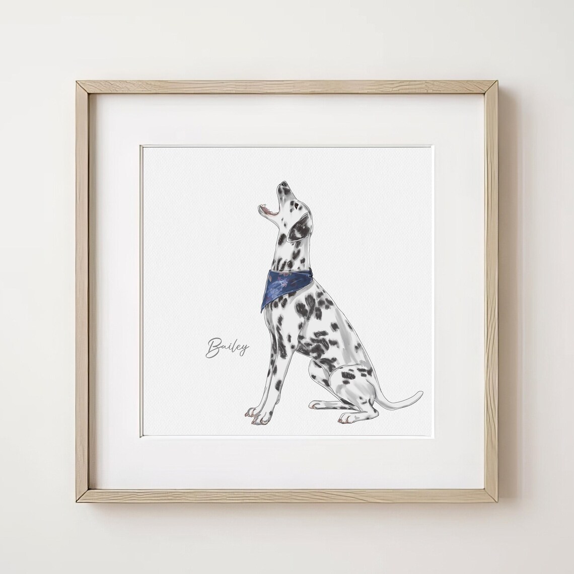 Custom Hand-Painted Dog Portrait, Pet Art Print