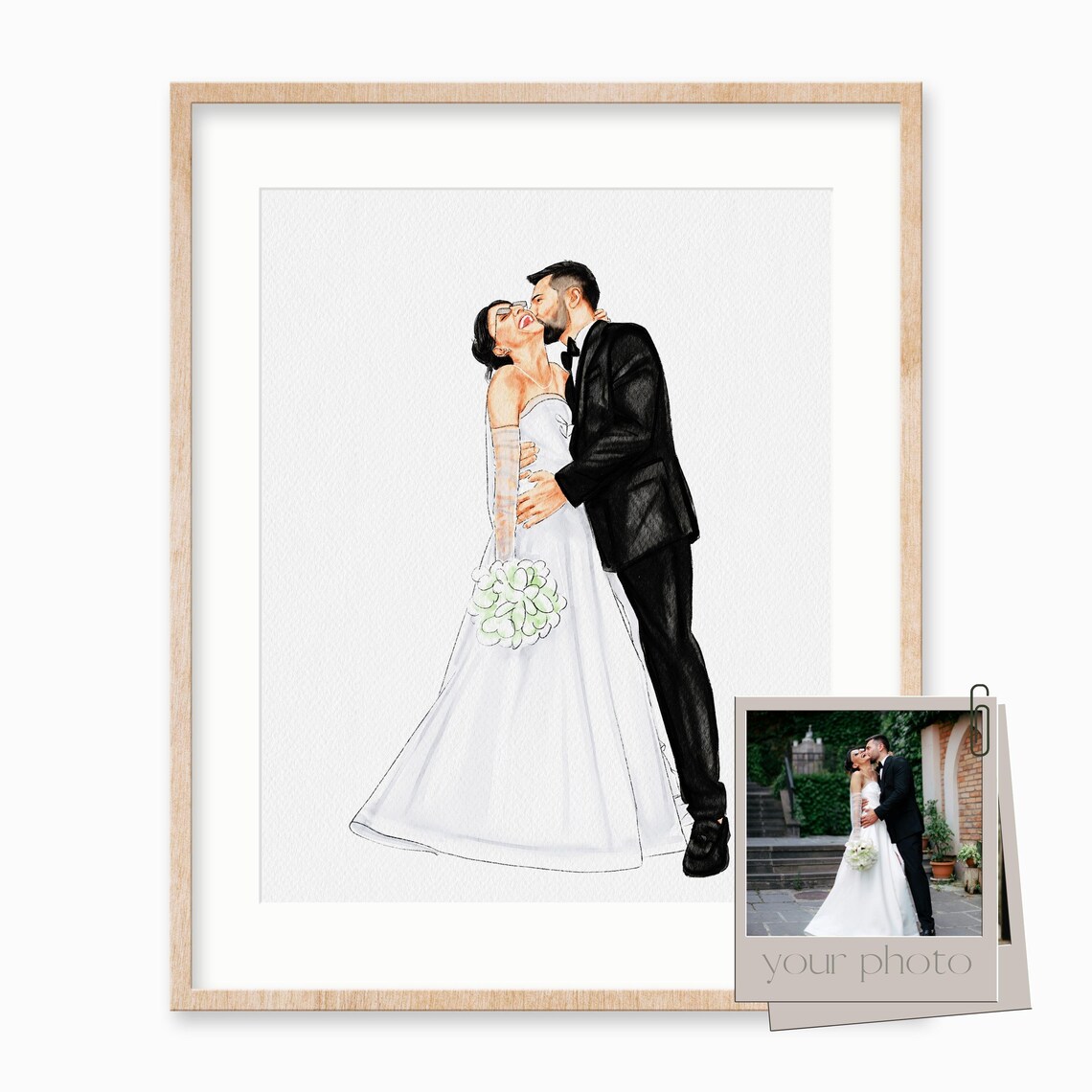 Personalized Mom and Baby Daughter Watercolor Art Print - Image 3