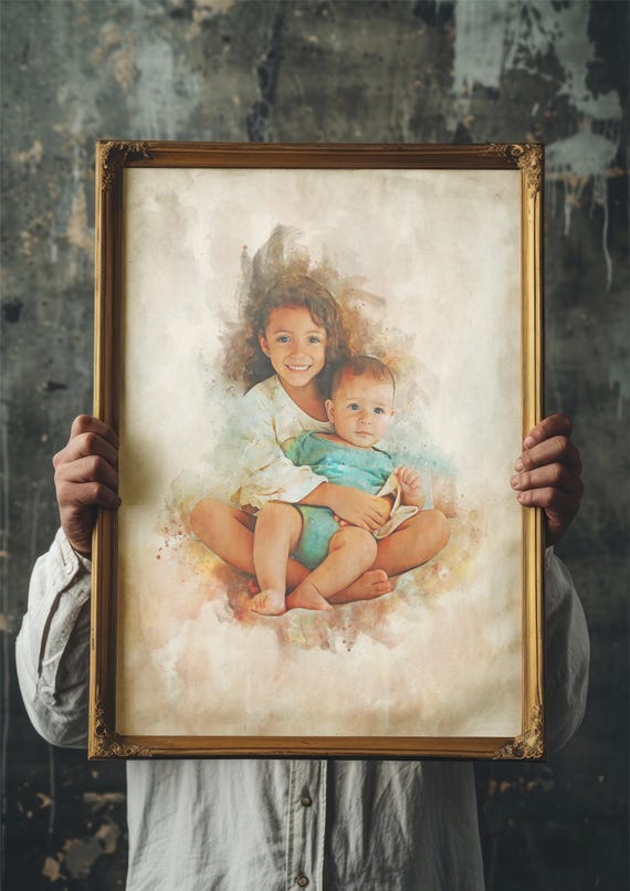 Sisters Painting Portrait Watercolor Portrait Painting From Photo Sister Birthday Gift Personalized Sister In Law Best Sister Ever
