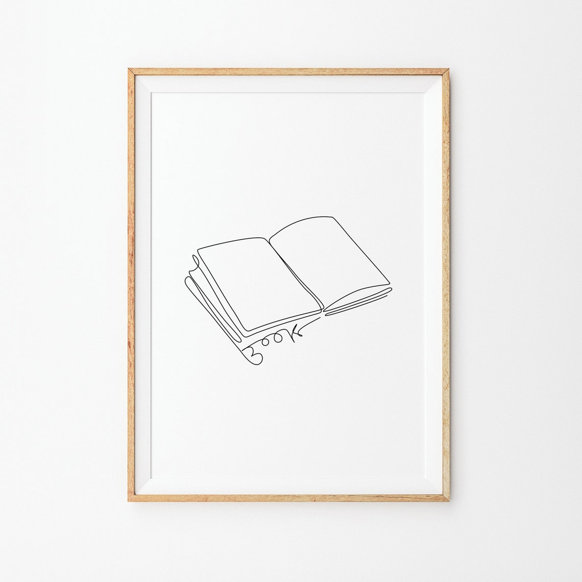 Love Book Wall Line Art Book Line Art Print Line Art Poster Abstract Line Art Books Wall Decor Line Drawing