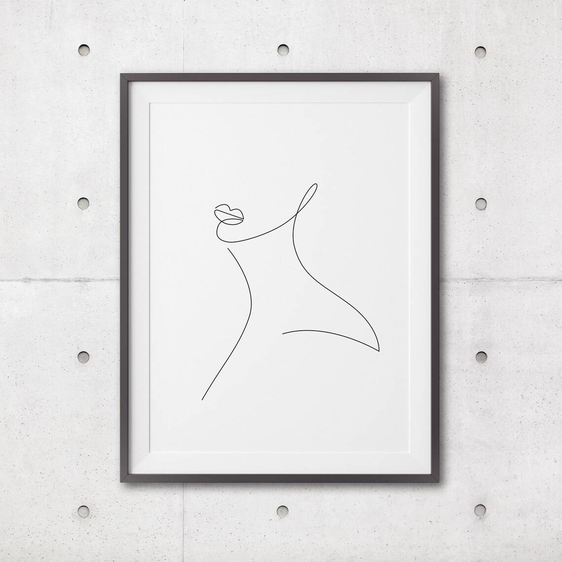 Woman Face Single Line Drawing Lips Profile Minimalist Poster - Image 3