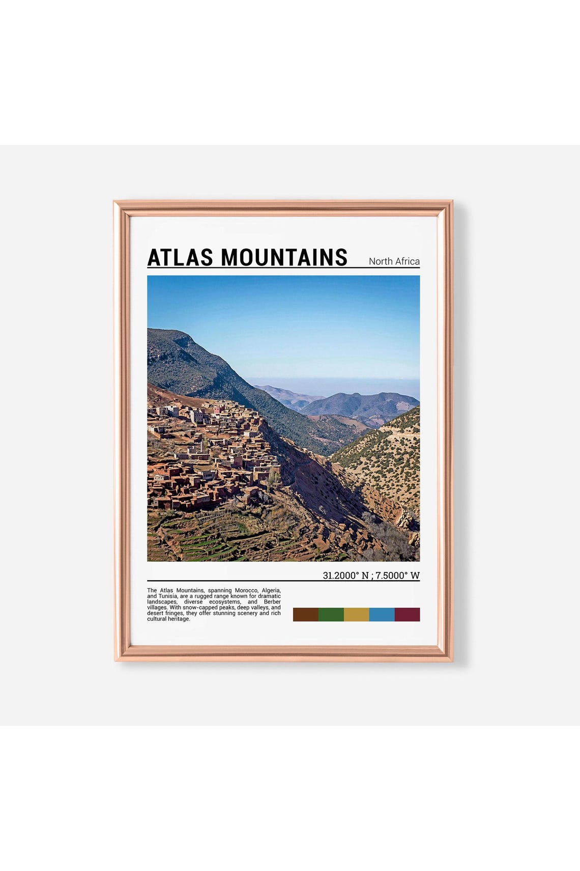 Atlas Mountain Print Atlas Mountain Poster Atlas Mountain Wall Art Atlas Mountain Travel Atlas Mountain Art Print Atlas Mountain Photo