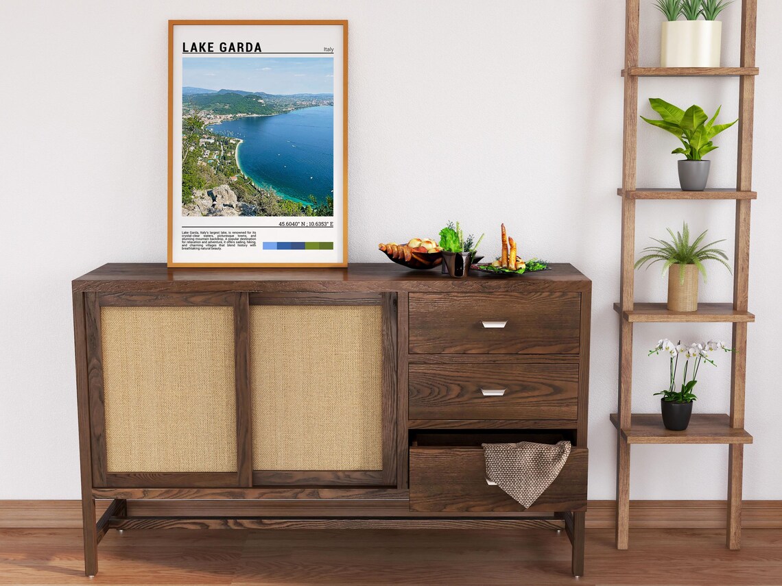 Lake Garda Italy Blue Water Shoreline Mountain View Photo Poster - Image 6