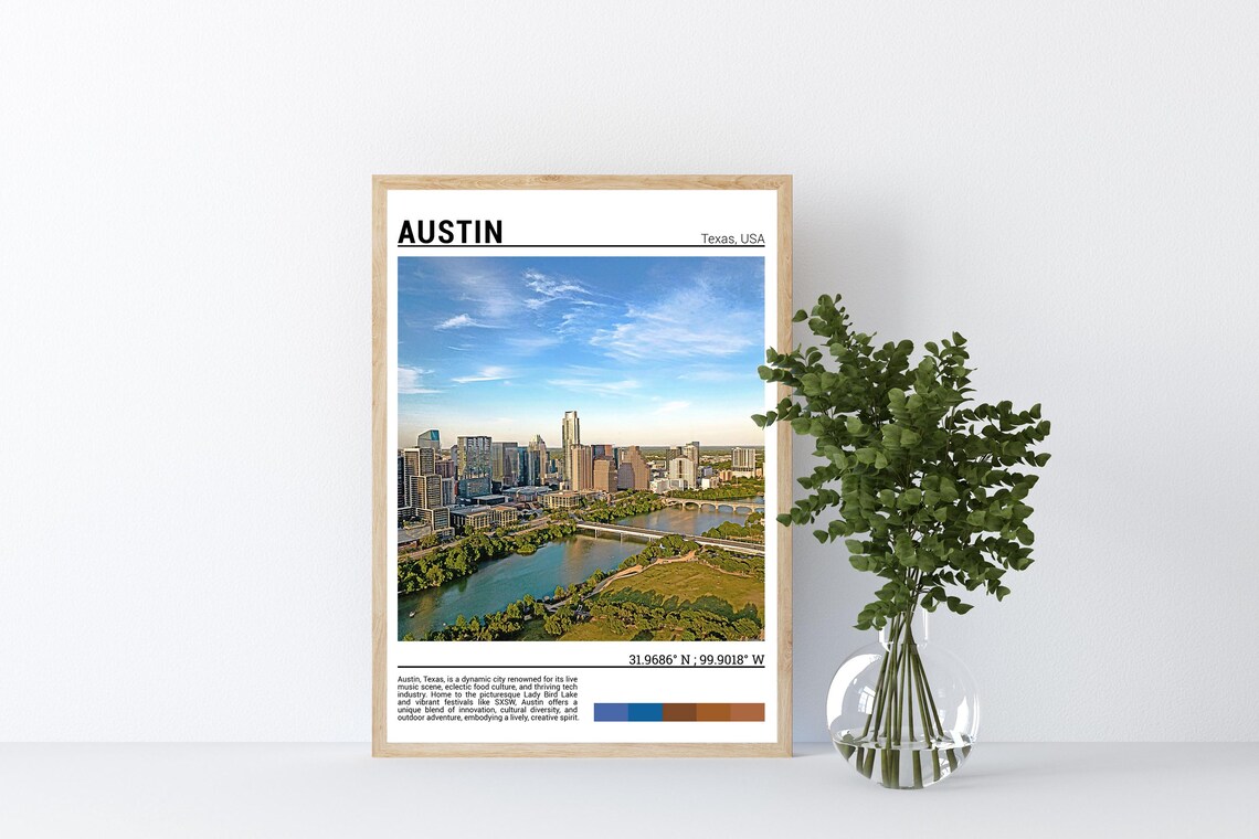 Austin Travel Poster, Texas Wall Art Print - Image 4