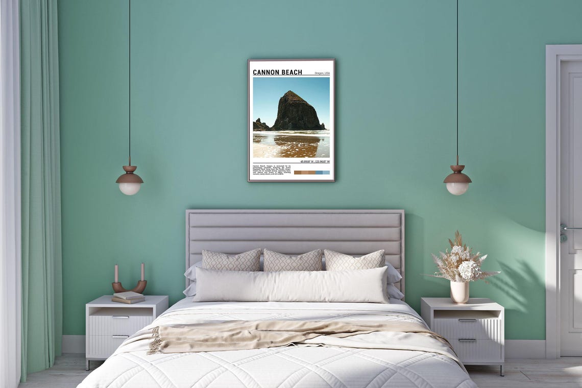 Cannon Beach Oregon Haystack Rock Sea Stack Shoreline Travel Poster - Image 5