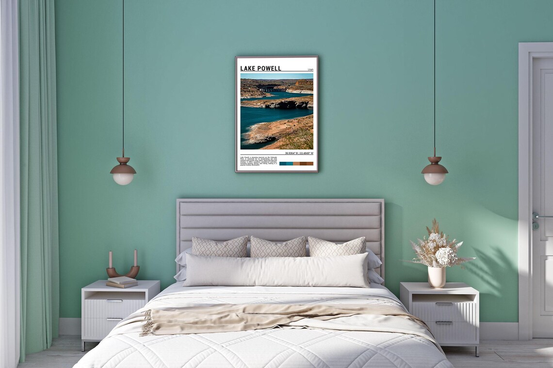 Lake Powell Utah Glen Canyon Dam Red Rock Canyons Travel Poster - Image 5