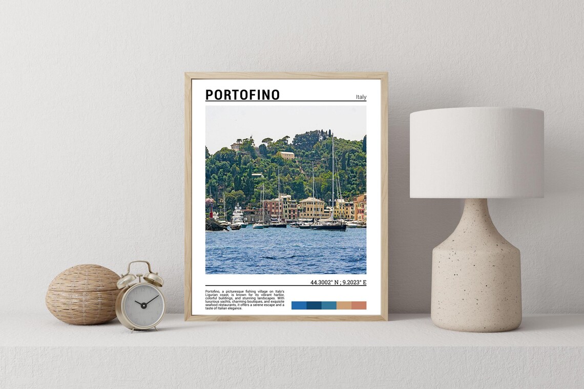 Portofino Italy Harbor Yachts Colorful Waterfront Village Photo Poster - Image 2