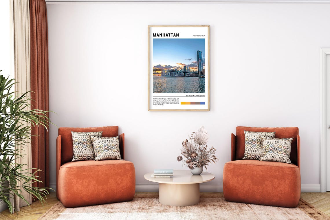 Manhattan New York City Bridge Skyline Sunset East River View Poster - Image 7