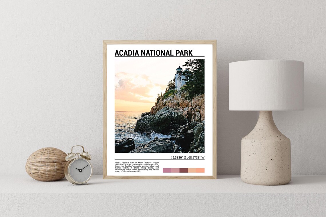 Acadia National Park Poster Poster Acadia National Park Poster Print Acadia National Park Photo Maineusa - Image 2