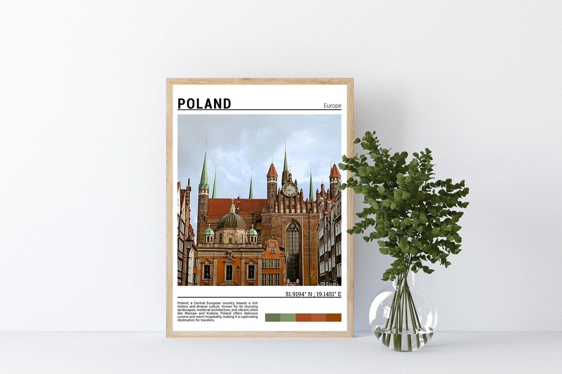 Gdansk Poland Historic Old Town Church Gothic Towers Photo Poster - Image 4