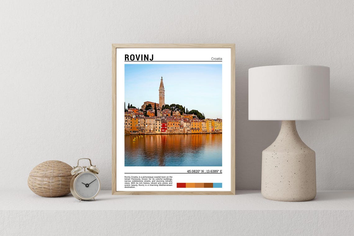 Rovinj Croatia Old Town Waterfront Church Tower Adriatic View Poster - Image 2