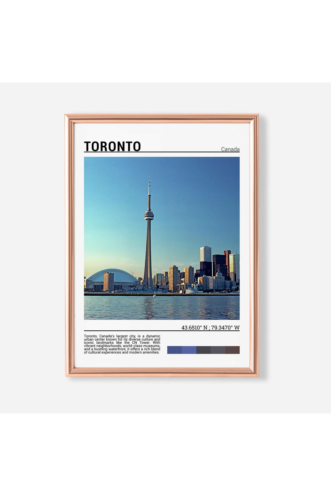Toronto Canada CN Tower Skyline Lake Ontario Waterfront Travel Poster