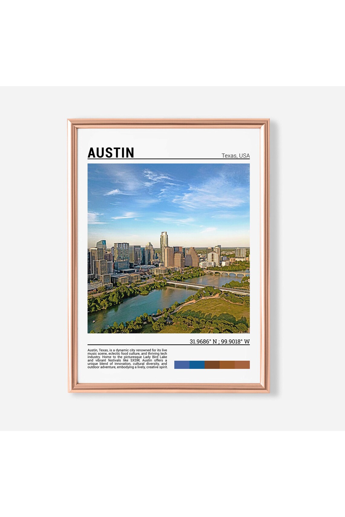 Austin Travel Poster, Texas Wall Art Print