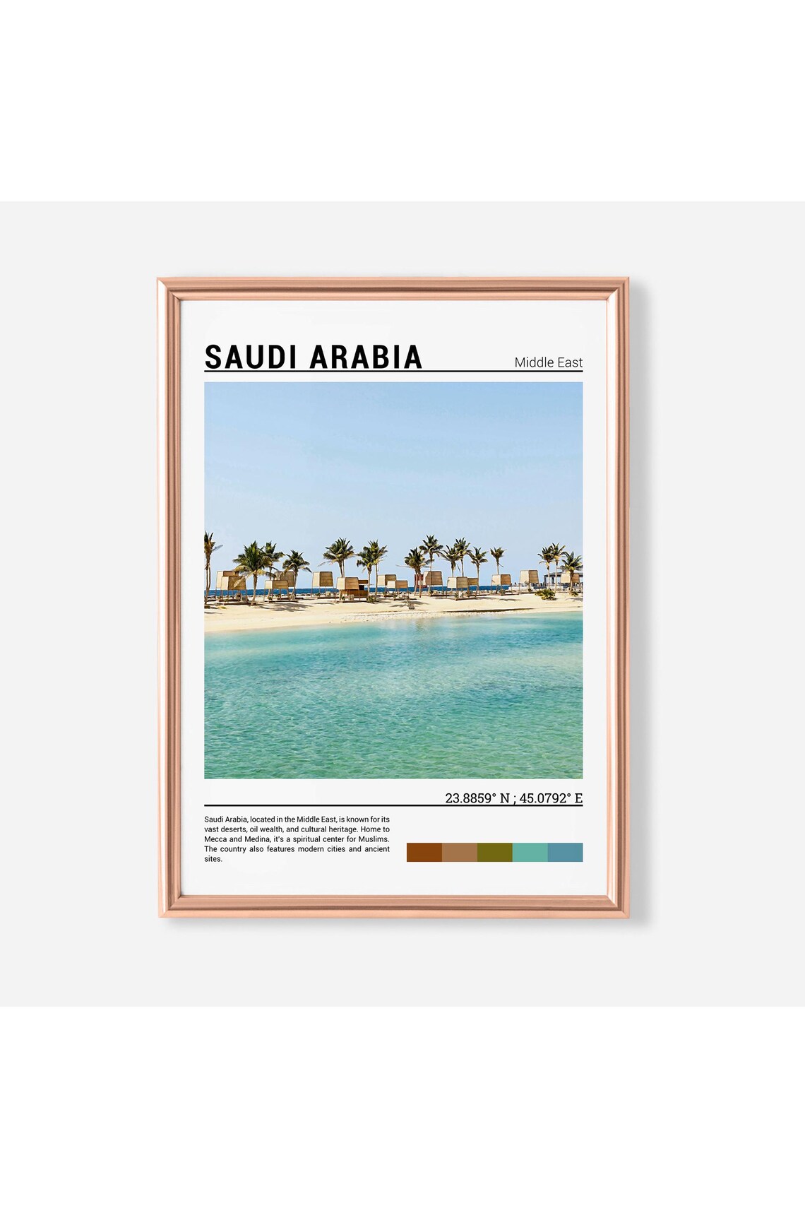 Saudi Arabia Red Sea Beach Resort Palms Crystal Water View Poster